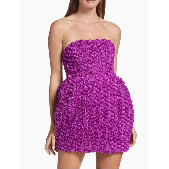 Rotate Birger Christensen 3D Flower Minidress - Picture 1 of 9